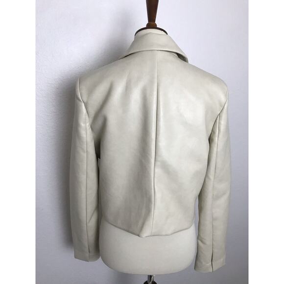 7 For All Mankind Jacket Vegan Leather Double Breast - Picture 6 of 10